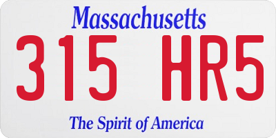 MA license plate 315HR5