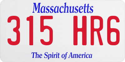 MA license plate 315HR6