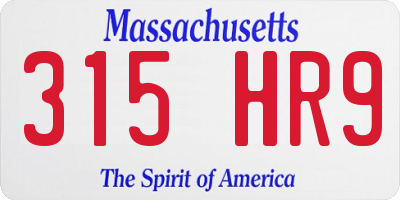 MA license plate 315HR9