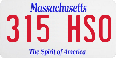 MA license plate 315HS0