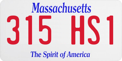 MA license plate 315HS1