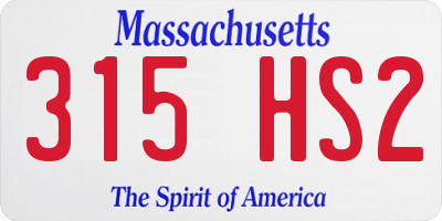 MA license plate 315HS2
