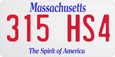 MA license plate 315HS4
