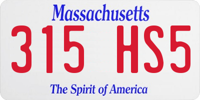 MA license plate 315HS5