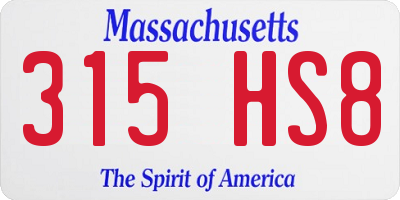 MA license plate 315HS8
