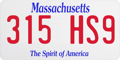 MA license plate 315HS9
