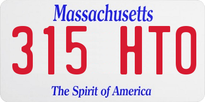 MA license plate 315HT0