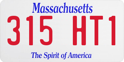 MA license plate 315HT1
