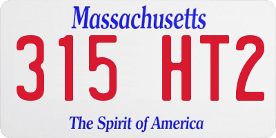 MA license plate 315HT2