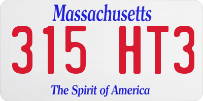 MA license plate 315HT3
