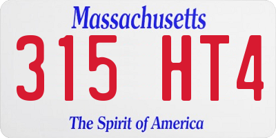 MA license plate 315HT4