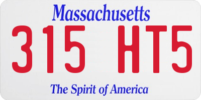 MA license plate 315HT5