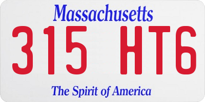 MA license plate 315HT6