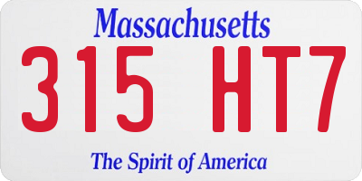 MA license plate 315HT7