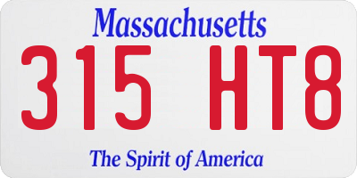 MA license plate 315HT8