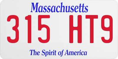 MA license plate 315HT9