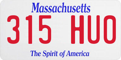 MA license plate 315HU0