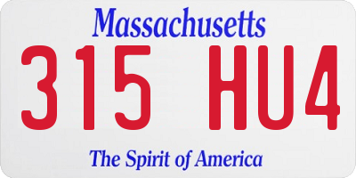 MA license plate 315HU4
