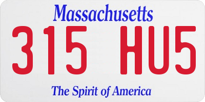 MA license plate 315HU5