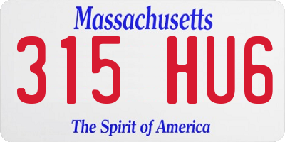 MA license plate 315HU6