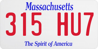 MA license plate 315HU7