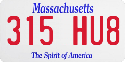 MA license plate 315HU8