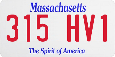 MA license plate 315HV1