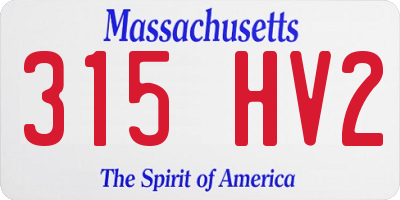 MA license plate 315HV2
