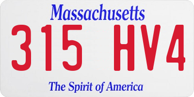 MA license plate 315HV4
