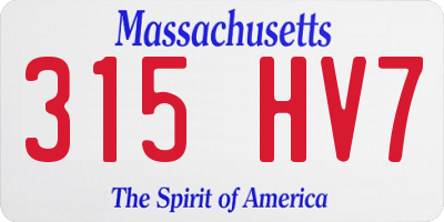 MA license plate 315HV7