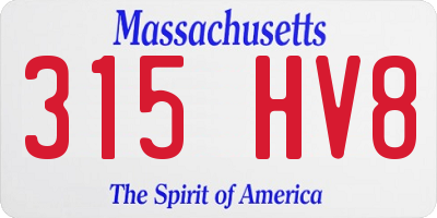 MA license plate 315HV8