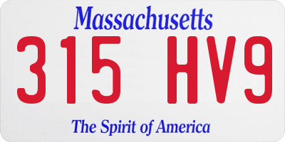 MA license plate 315HV9