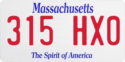 MA license plate 315HX0
