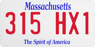 MA license plate 315HX1