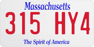 MA license plate 315HY4