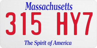 MA license plate 315HY7