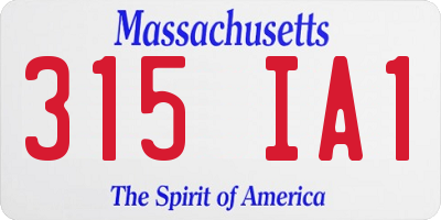 MA license plate 315IA1