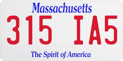 MA license plate 315IA5