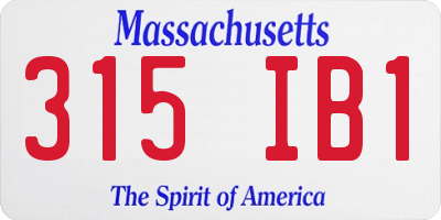 MA license plate 315IB1