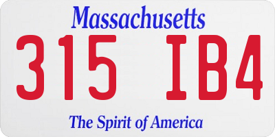 MA license plate 315IB4