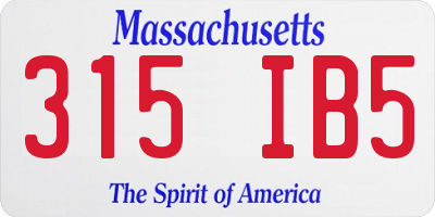 MA license plate 315IB5