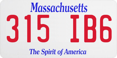 MA license plate 315IB6