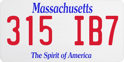 MA license plate 315IB7