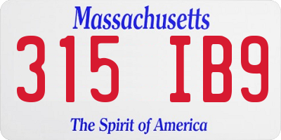 MA license plate 315IB9
