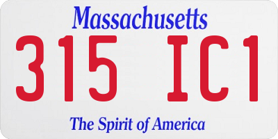 MA license plate 315IC1