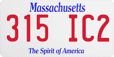 MA license plate 315IC2