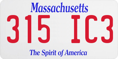 MA license plate 315IC3
