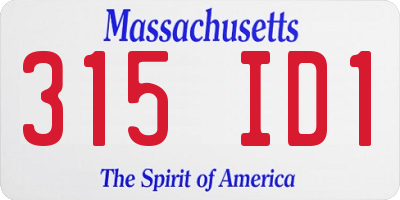 MA license plate 315ID1
