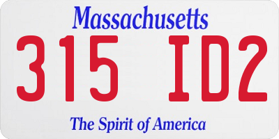 MA license plate 315ID2