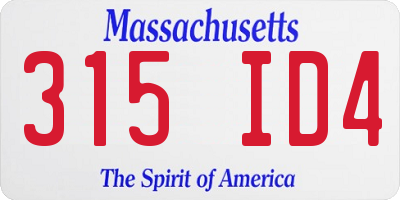 MA license plate 315ID4